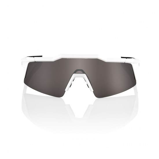 100% Speedcraft SL Sunglasses - Matte White/HiPER Silver