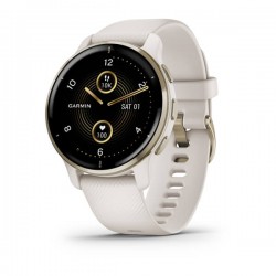 Garmin Venu® 2 Plus, Cream Gold Stainless Steel Bezel With Ivory Case And Silicone Band