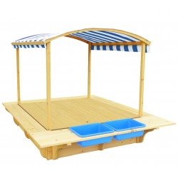 Lifespan Kids Playfort Sandpit (Blue Canopy) with Wooden Cover