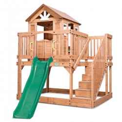 Lifespan Kids Backyard Discovery Scenic Heights Cubby House with 1.8m Slide
